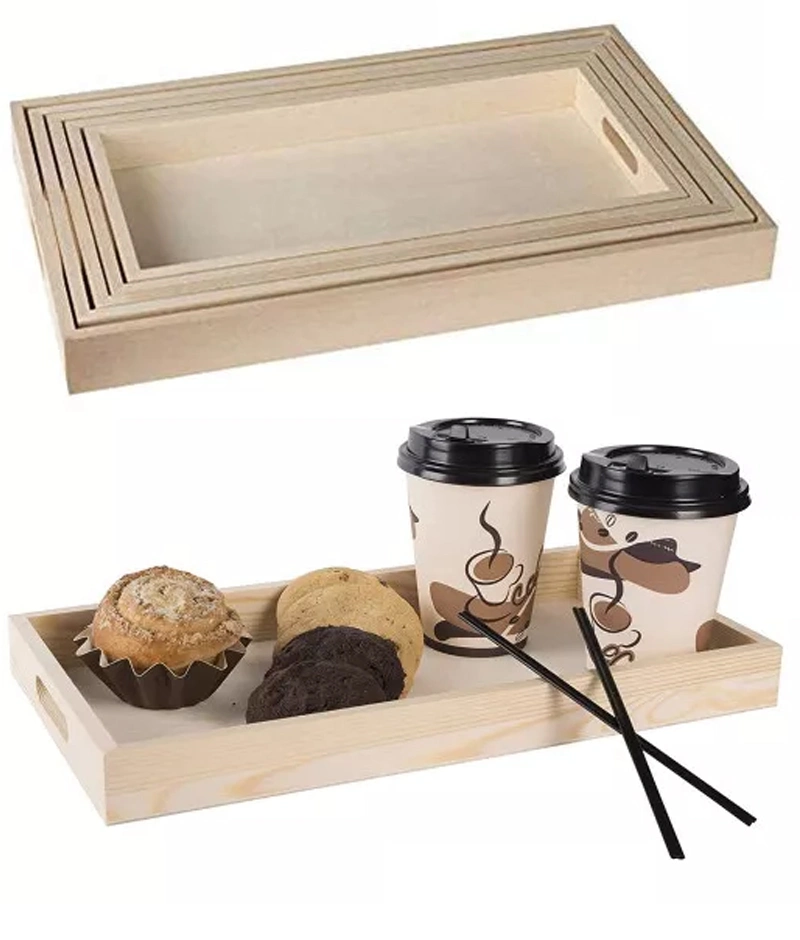 Decorative Wood Serving Trays with Handles