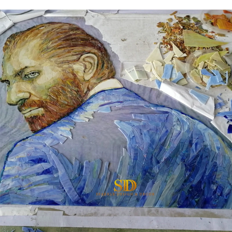 Master Mosaic Artwork Vincent Van Gogh Portrait Stained Glass Mosaic Pattern for Sal E