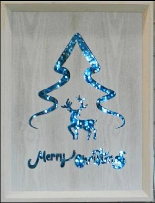 Vente en gros Arbre de Noël MDF Sculpté Plaque Art Art Mural Art Encadré pour Décoration Murale