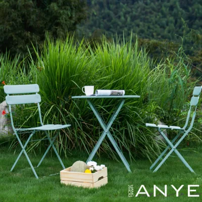 Table de jardin pliante en métal de style européen de loisirs de plein air et ensemble de meubles de chaise de café