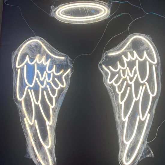 Enseigne au néon de lumière LED personnalisée de livraison rapide signe de logo LED personnalisé aucun signe de néon d'ailes d'ange de MOQ